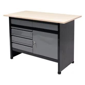   VOREL Banc de lucru cu rafturi 5 sertare 1 usa 1160 x 600 x 840 mm