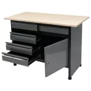 VOREL Banc de lucru cu rafturi 5 sertare 1 usa 1160 x 600 x 840 mm