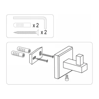 WALL Umeraș de perete Quad Chrome