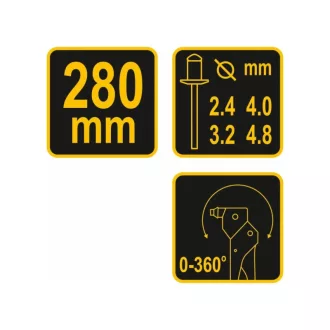 VOREL Clește manual pentru nituri pop 280 mm