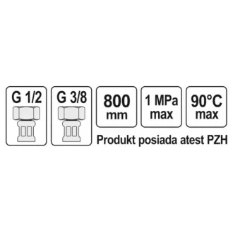   FALA Conductă flexibilă de conectare 1/2" x 3/8" 800 mm interior-interior