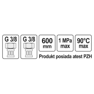   FALA Conductă flexibilă de legătură 3/8" x 3/8" 600 mm interior-interior