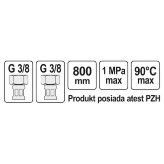   FALA Conductă flexibilă de conectare 3/8" x 3/8" 800 mm interior-interior