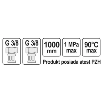   FALA Conductă flexibilă de conectare 3/8" x 3/8" 1000 mm interior-interior