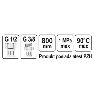   FALA Conductă flexibilă de conectare 1/2" x 3/8" 800 mm interior-exterior