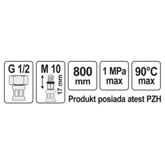   FALA Conductă flexibilă de conectare 1/2" x 3/8" 800 mm interior-exterior