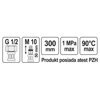   FALA Conductă flexibilă de legătură 1/2" x 3/8" 300 mm interior-exterior