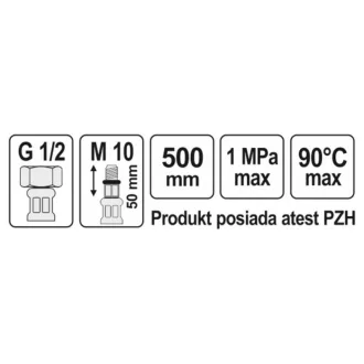   FALA Conductă flexibilă de conectare 1/2" x 3/8" 500 mm interior-exterior