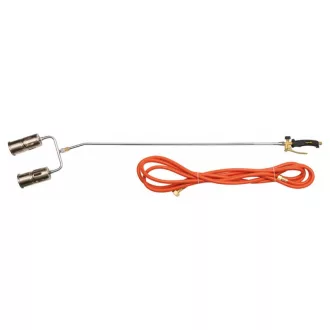   VOREL Arzător cu gaz dublu 2 x 60 mm + furtun 5 m (tip flacără)