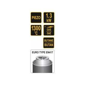 VOREL Pistol cu arzator pe gaz piezo 1.3kW 1300°C