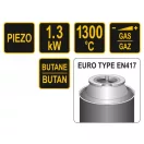 Arzător cu gaz VOREL 1300 °C 1,3 kW piezzo