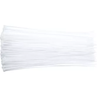 VOREL Bride pentru cablu 200 x 2,5 mm alb (100 buc)
