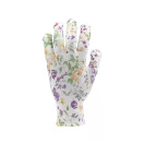 Mănuși de grădinărit FLO cu model de flori albe mărimea 8