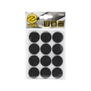 VOREL Pad autoadeziv antiderapant pentru picioare de mobilier rotund negru 28 mm (12 buc)