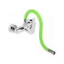 FALA Baterie chiuveta cu teava flexibila verde montata pe perete + accesorii