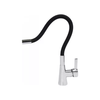 FALA Baterie chiuveta cu teava flexibila neagra + accesorii