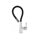 FALA Baterie chiuveta cu teava flexibila neagra + accesorii