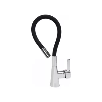 FALA Baterie chiuveta cu teava flexibila neagra + accesorii