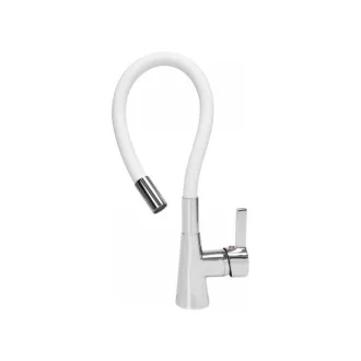 FALA Baterie chiuveta cu teava flexibila alba + accesorii