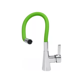 FALA Baterie chiuveta cu teava flexibila verde + accesorii