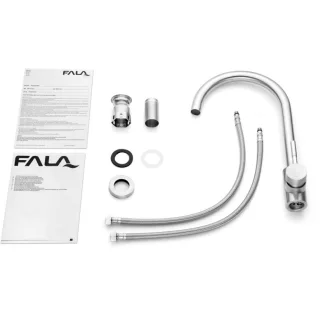 FALA Baterie chiuveta + accesorii inox Steely1
