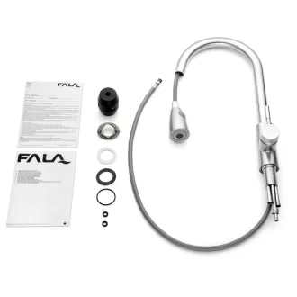 FALA Baterie chiuveta + accesorii inox Steely4
