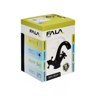 FALA Baterie lavoar + accesorii Retro Black 1