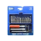 Set cuțite modelat sculptură în lemn 16 piese