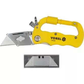   VOREL Cuțit de buzunar cu lamă trapezoidală, carabină din aluminiu