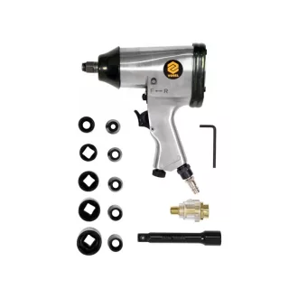 VOREL Set șofer pneumatic și accesorii 16 piese 1/2"