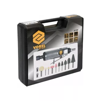 VOREL Set de șlefuire drept pneumatic 15 bucăți 1/4"