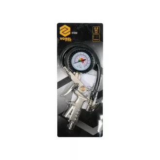 VOREL Pistol de suflat anvelope cu manometru 0-12 bar