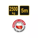 VOREL Funie de remorcare 2500 kg cu cleme de titan