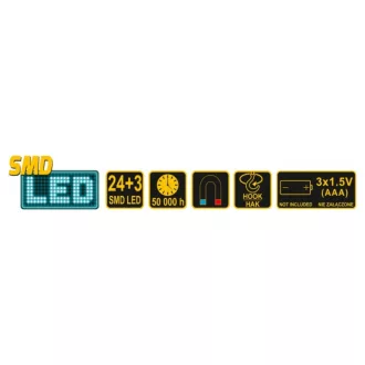 Lampa LED VOREL magnetica 24+3 LED-uri