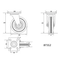 VOREL Furcă pivotantă industrială roată 100 mm 60 kg