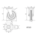 VOREL Roată industrială cu frână de furcă pivotantă 125 mm 100 kg