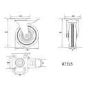 VOREL Roată industrială cu frână de furcă pivotantă 160 mm 130 kg