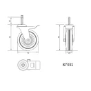 VOREL Roata industriala cu frana pivotanta 75 mm 40 kg