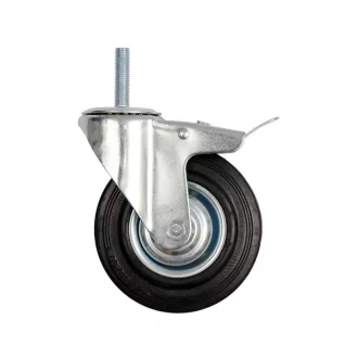   VOREL Roată industrială cu frână de furcă pivotantă 125 mm 100 kg