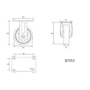 VOREL Roata industriala Furca fixa 100 mm 45 kg