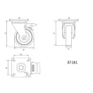 VOREL Roată industrială cu frână de furcă pivotantă 50 mm 20 kg