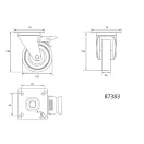 VOREL Roată industrială cu frână de furcă pivotantă 100 mm 45 kg