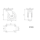 VOREL Furcă pivotantă industrială roată 40 mm 20 kg
