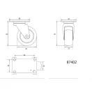 VOREL Furcă pivotantă industrială roată 50 mm 25 kg