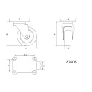 VOREL Furcă pivotantă industrială roată 65 mm 30 kg