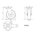 VOREL Furcă pivotantă industrială roată 75 mm 40 kg