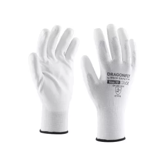   DRAGONFLY/11 Mănuși de asamblare scufundate ALBE ambalate per per