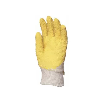   Mănuși de protecție de lucru creponate din latex, rezistente la tăiere, antiderapante, galben lămâie