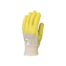 Mănuși de protecție de lucru creponate din latex, rezistente la tăiere, antiderapante, galben lămâie