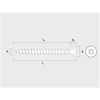   Șurub PAL CELO VELOX 3,5 x 30 mm, filet complet, PZ, zinc alb (200 buc)